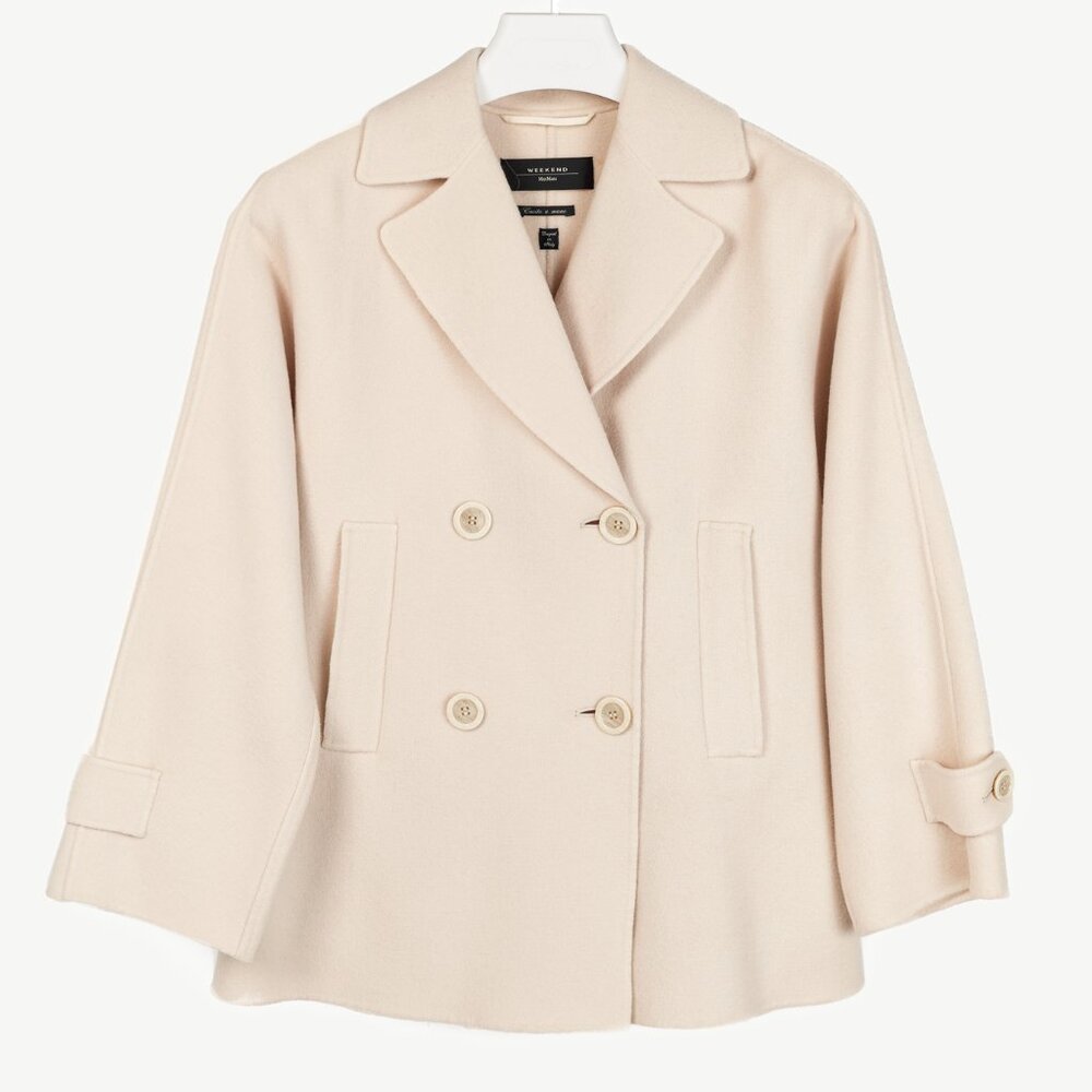 Weekend Max Mara Cream Wool Double-Breasted Jacket